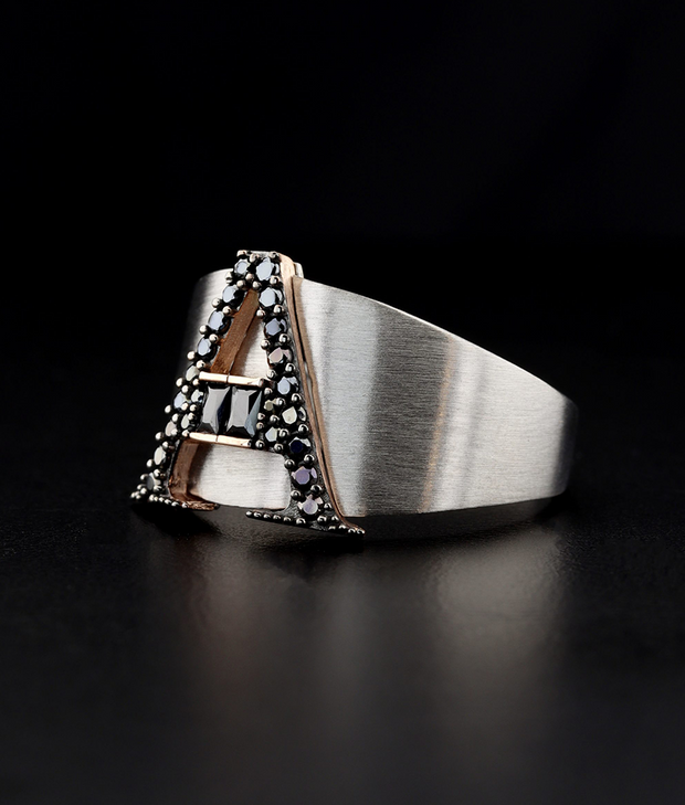 Men's Cigar Ring with Letter A