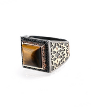 Men's Tiger Eye Ring in Sterling Silver