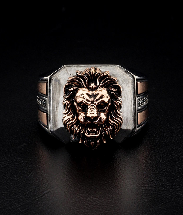 Men's Sterling Silver Lion Ring