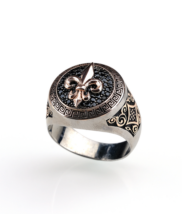 Men's Sterling Silver Fleur de Lis Ring