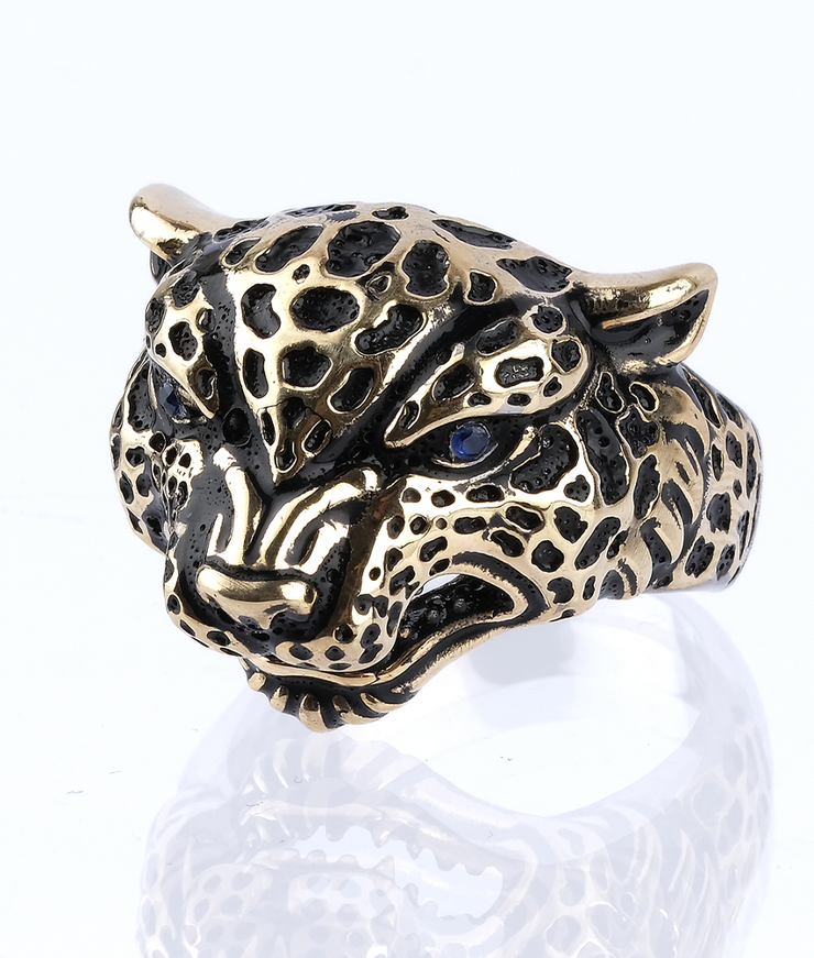 Men's Sterling Silver Tiger Ring