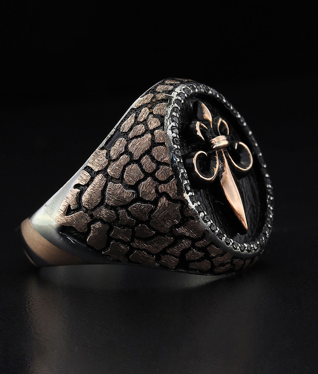 Men's Sterling Silver Fleur de Lis Ring