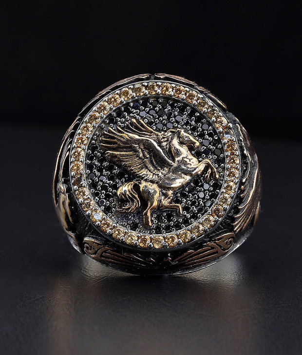 Men's Pegasus Ring in Sterling Silver