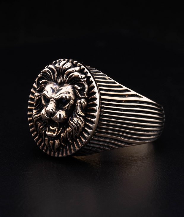 Men's Sterling Silver Lion Ring