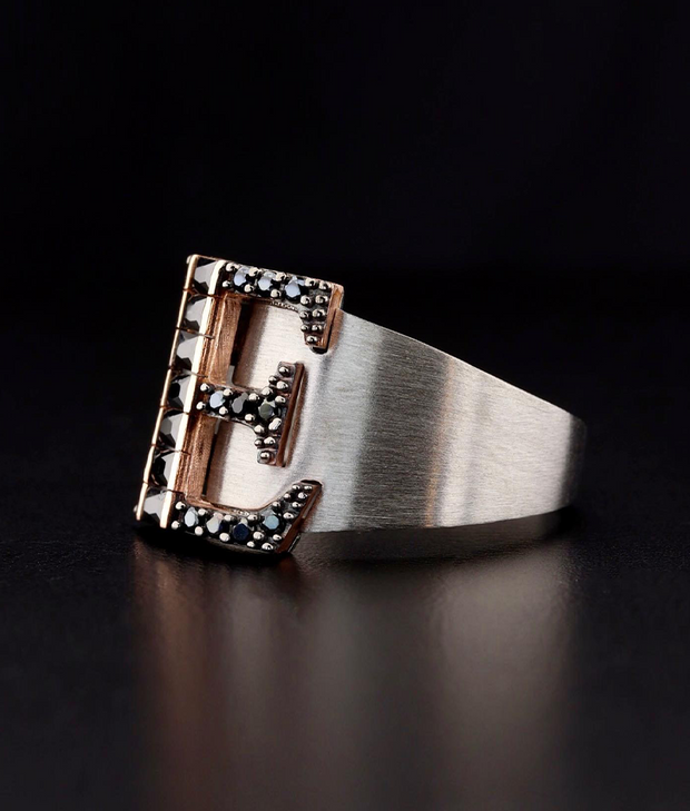 Men's Cigar Ring with Letter E