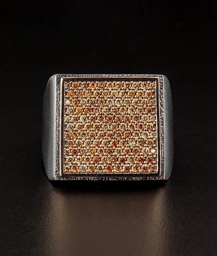Men's Square Signet Ring with CZ