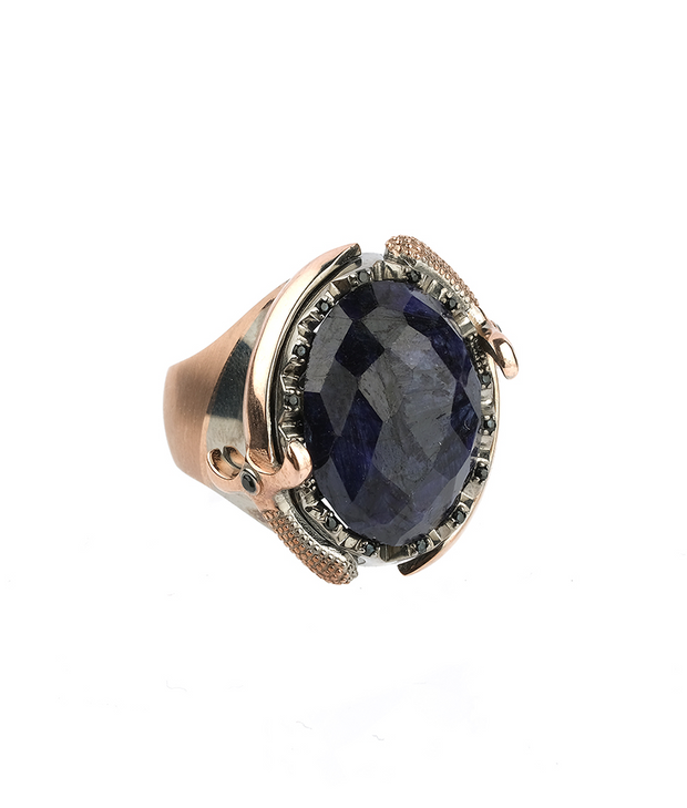 Men's Root Sapphire Ring in Sterling Silver