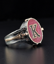 Men's Sterling Silver Initial Ring