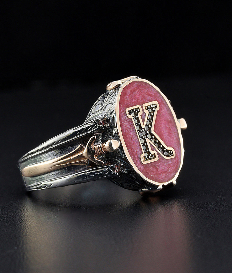Men's Sterling Silver Initial Ring