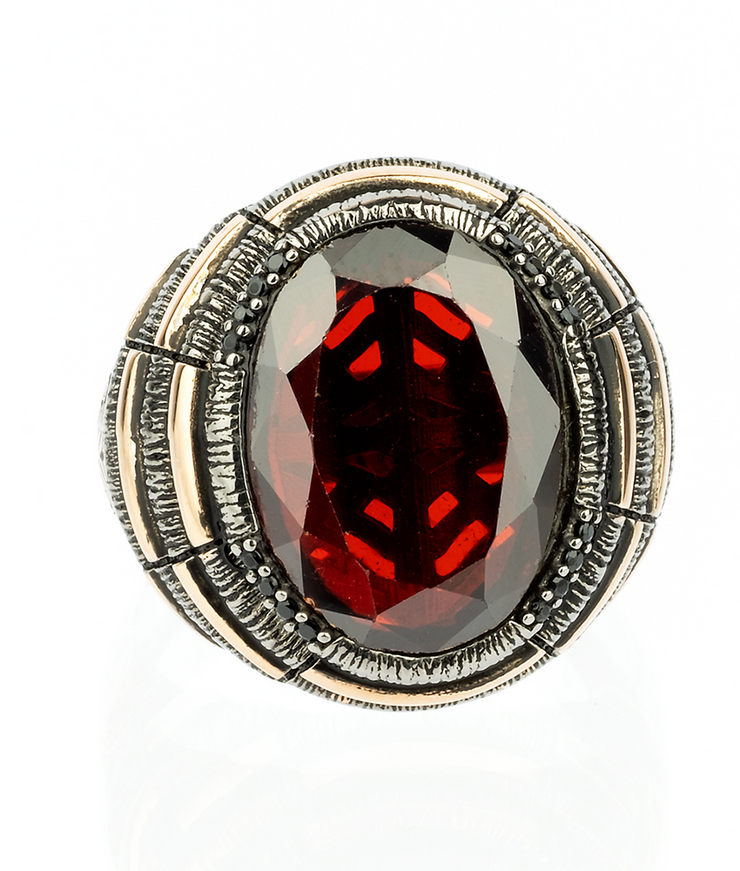 Men's Red Garnet Stone Ring