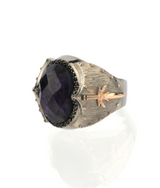Men's Root Sapphire Ring in Sterling Silver
