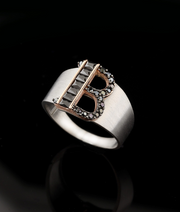 Men's Cigar Ring with Letter B