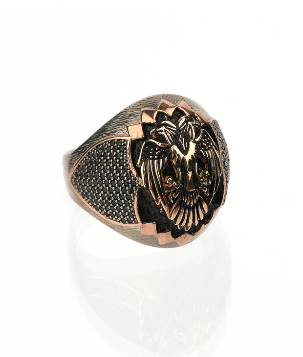 Men's Sterling Silver Double Head Eagle Ring