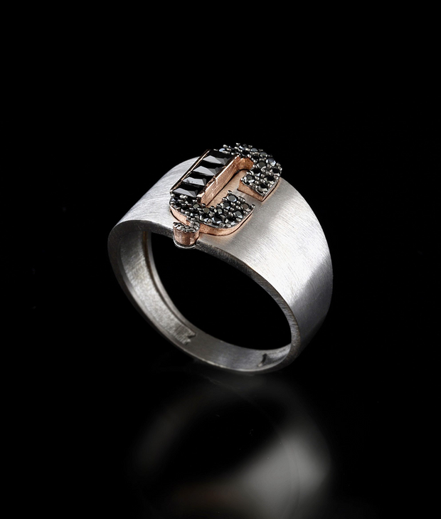 Men's Cigar Ring with Letter C