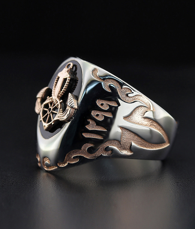 Men's Anchor Ring in Sterling Silver