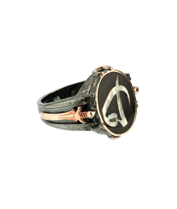 Men's Elif Vav Ring in Sterling Silver