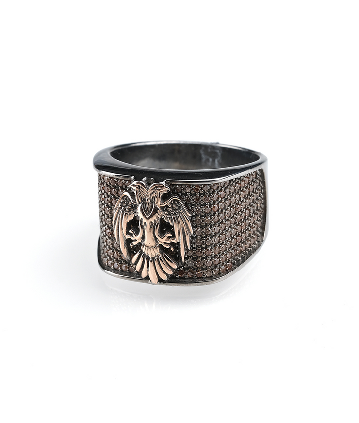 Double Head Eagle Ring in Sterling Silver