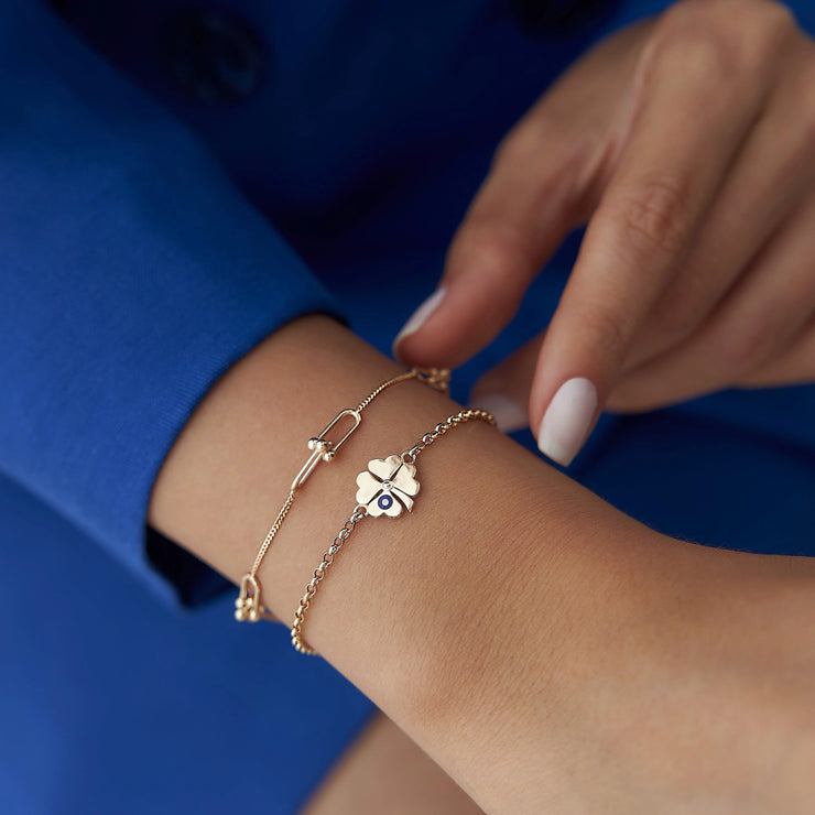 14k Gold Segmented Lock Wristband, 14k Solid Gold Bracelet, Gold Bracelet for women, Solid Gold Bracelet
