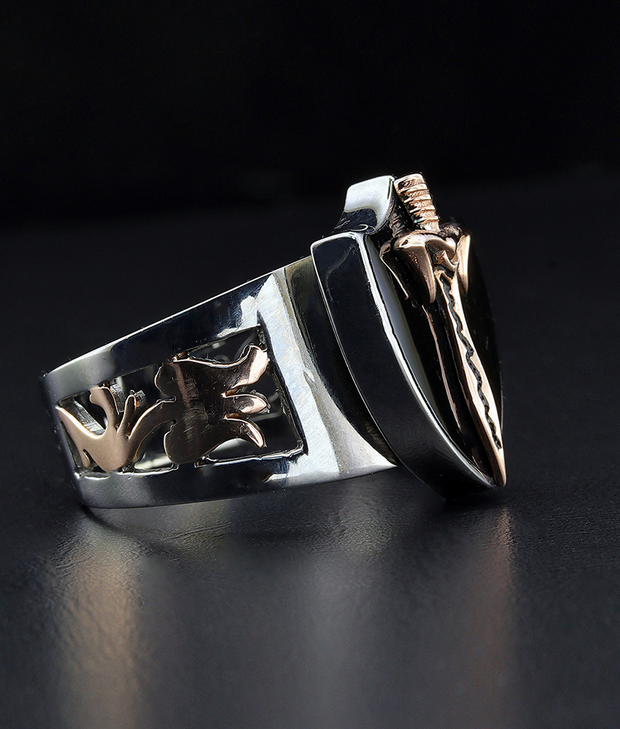 Men's Sterling Silver  Shield Ring