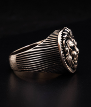 Men's Sterling Silver Lion Ring