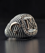 Men's Sterling Silver Initial Ring