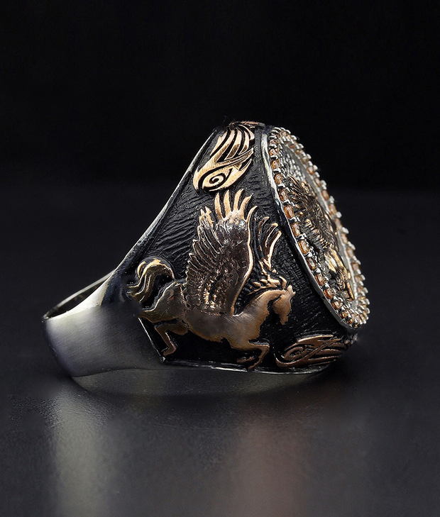 Men's Pegasus Ring in Sterling Silver