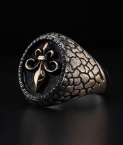 Men's Sterling Silver Fleur de Lis Ring