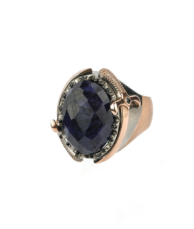 Men's Root Sapphire Ring in Sterling Silver
