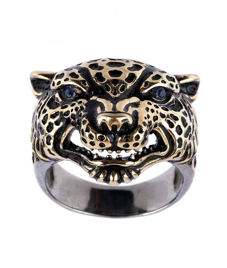 Men's Sterling Silver Tiger Ring