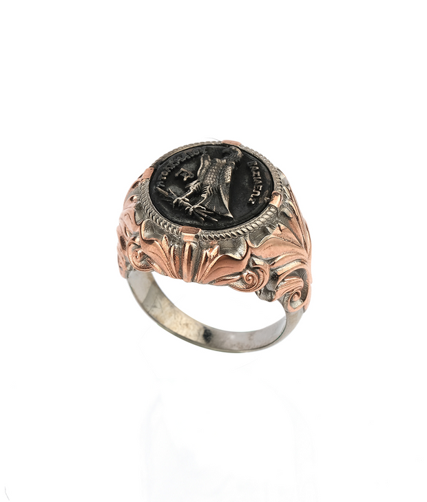 Men's Sterling Silver Ancient Egyptian Coin Ring