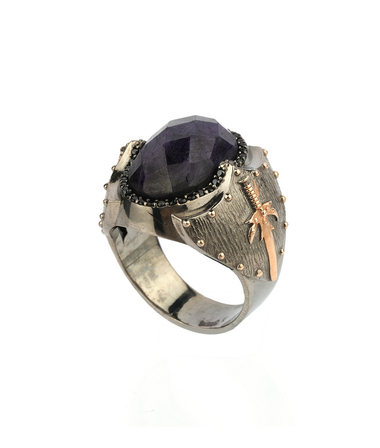 Men's Root Sapphire Ring in Sterling Silver
