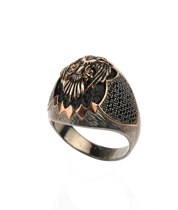 Men's Sterling Silver Double Head Eagle Ring