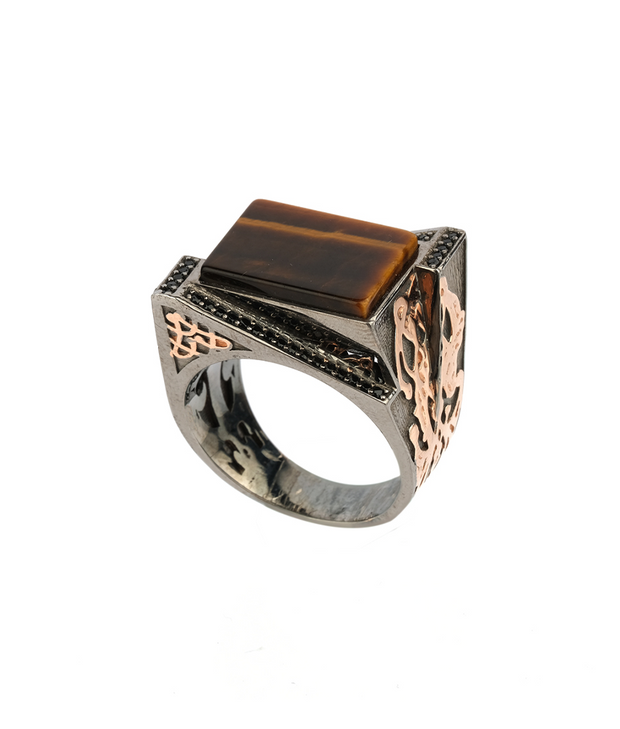 Men's Tiger Eye Ring in Sterling Silver
