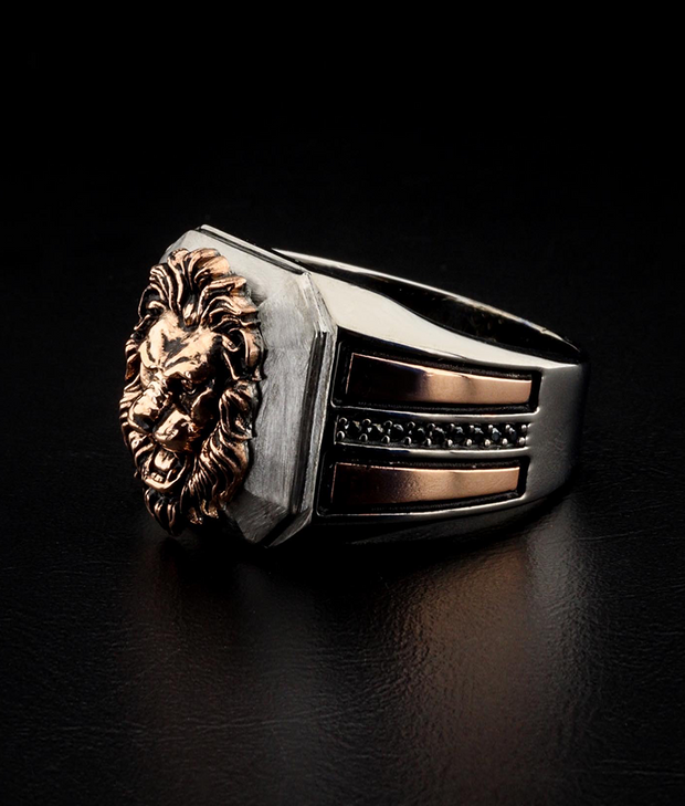 Men's Sterling Silver Lion Ring