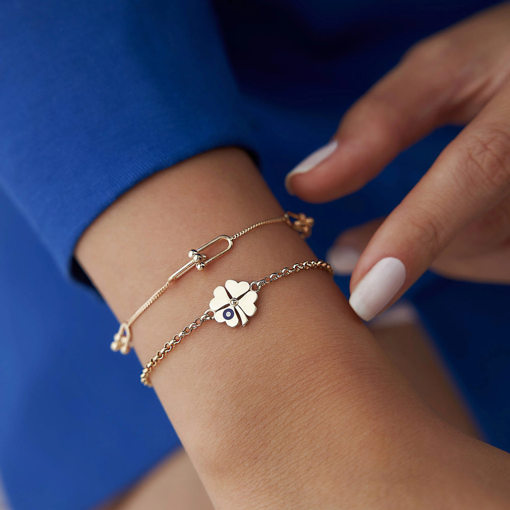 14k Gold Segmented Lock Wristband, 14k Solid Gold Bracelet, Gold Bracelet for women, Solid Gold Bracelet