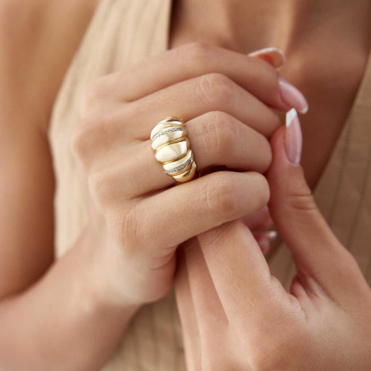 Croissant Ring in 14k Gold - Solid 14k Gold Ring