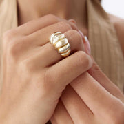 Croissant Ring in 14k Gold - Solid 14k Gold Ring