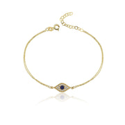 14k Gold Leyk Eye Bracelet, 14k Solid Gold Bracelet, Gold Bracelet for women, Solid Gold Bracelet