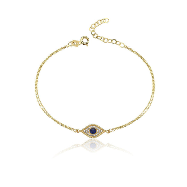 14k Gold Leyk Eye Bracelet, 14k Solid Gold Bracelet, Gold Bracelet for women, Solid Gold Bracelet
