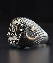 Men's Sterling Silver Initial Ring