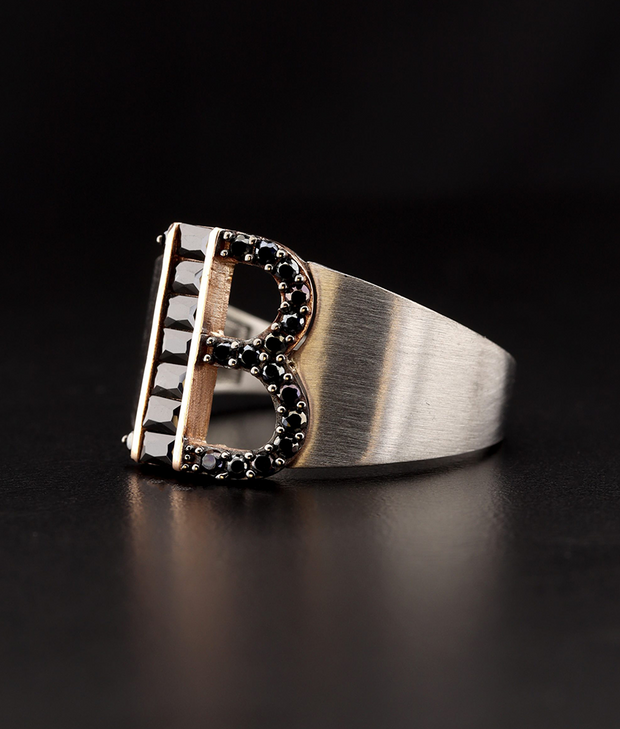 Men's Cigar Ring with Letter B