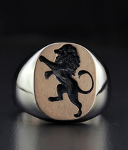 Lion Wax Seal Signet Ring