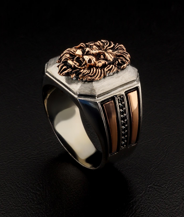 Men's Sterling Silver Lion Ring