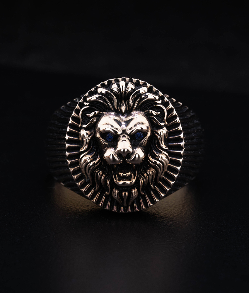 Men's Sterling Silver Lion Ring