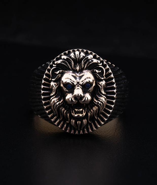 Men's Sterling Silver Lion Ring