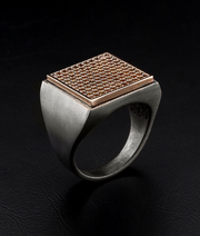 Men's Square Signet Ring with CZ
