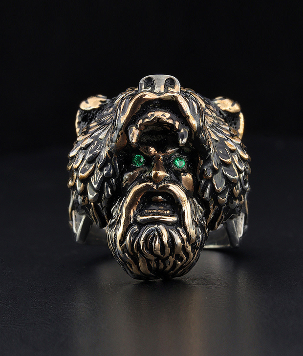 Men's Sterling Silver Bearman Ring