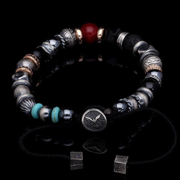 Men’s Sterling Silver Beaded Bracelet