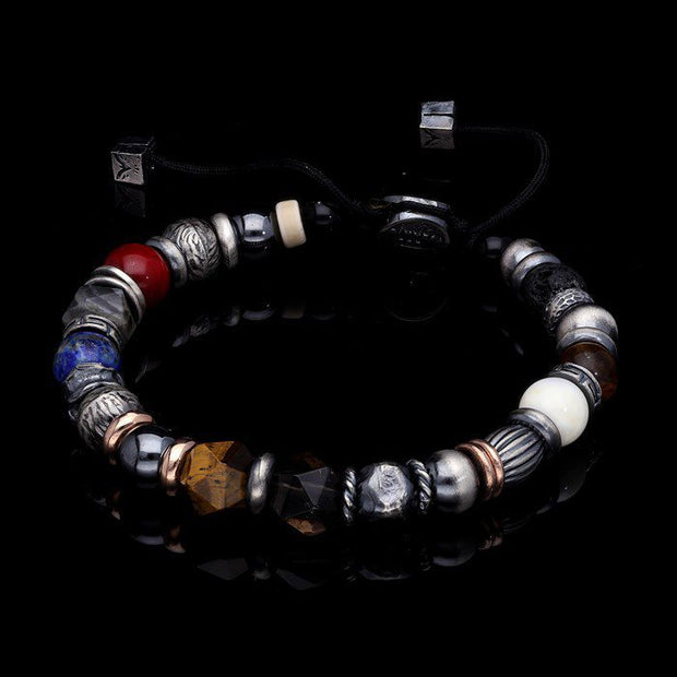 Men’s Sterling Silver Beaded Bracelet