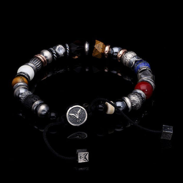 Men’s Sterling Silver Beaded Bracelet